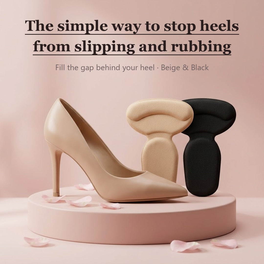 SilkShield™ Heel Grip Pads – Soft T-Shape Cushions for Heels That Slip or Rub