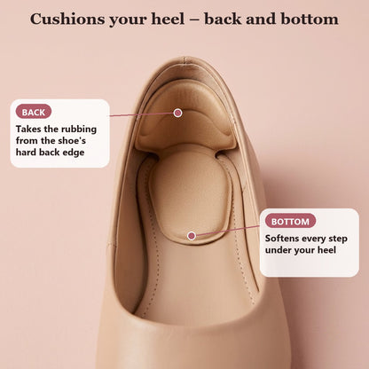 SilkShield™ Heel Grip Pads – Soft T-Shape Cushions for Heels That Slip or Rub