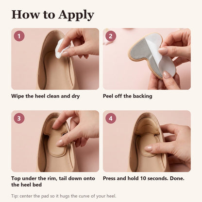 SilkShield™ Heel Grip Pads – Soft T-Shape Cushions for Heels That Slip or Rub