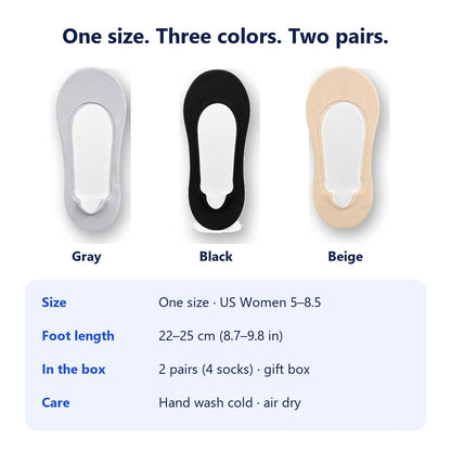 SilkShield™ Cushioned No-Show Socks — Padded Heel & Ball of Foot