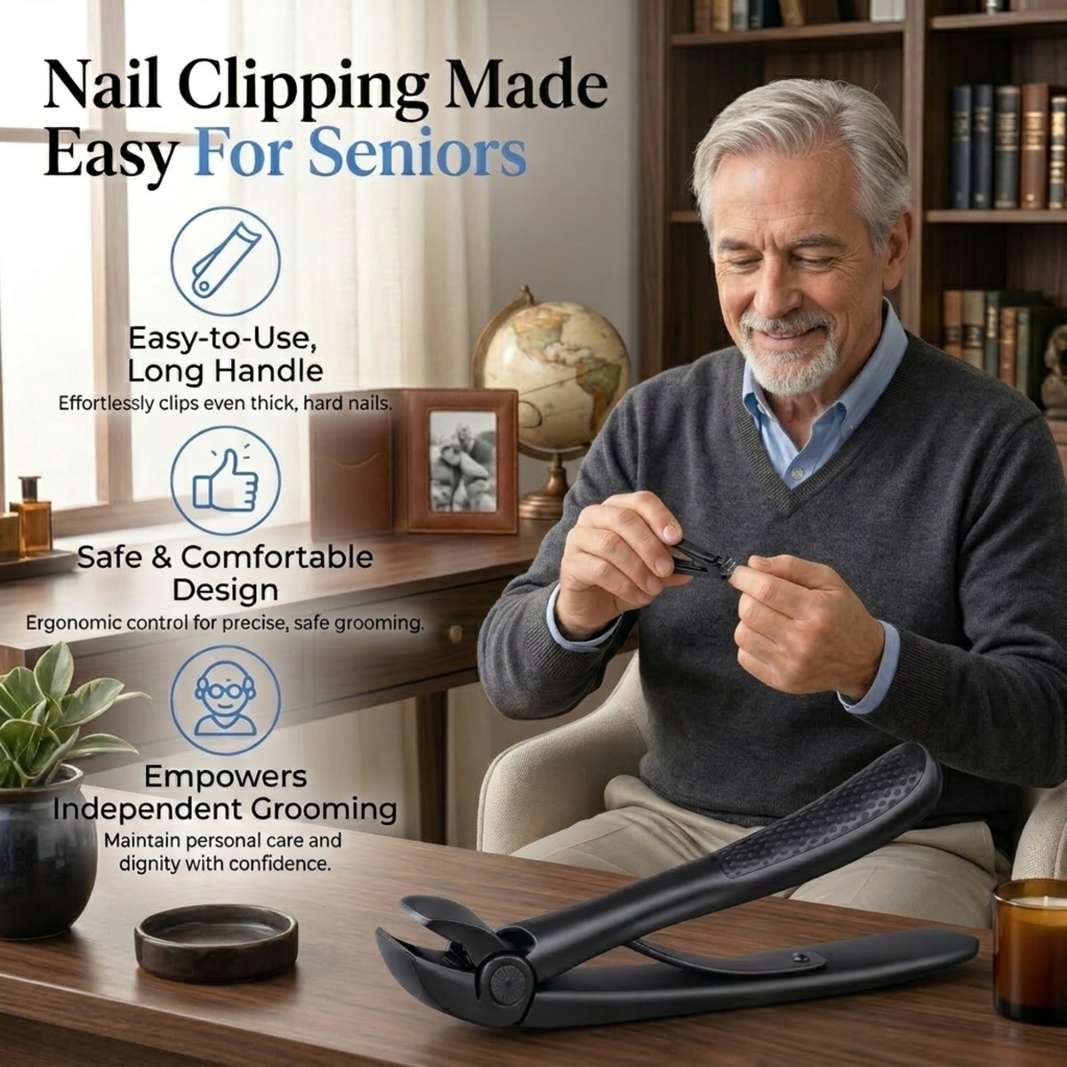 Romena™ — Nail Clippers for Seniors — Cut Thick Nails With Less Effort